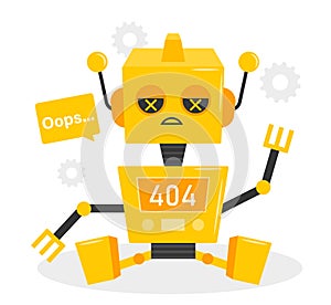 Robot error 404 concept