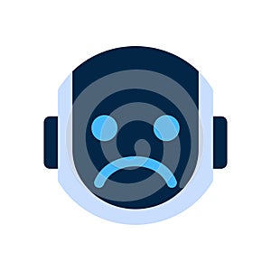 Robot Face Icon Sad Face Dissappointed Emotion Robotic Emoji