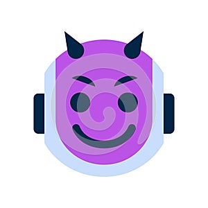Robot Face Icon Smiling Devil Face Emotion Robotic Emoji