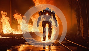 Robot Firefighter in Action