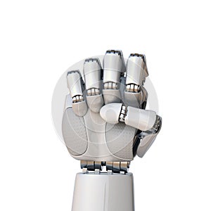 Robot fist 3d rendering, isolated illustration