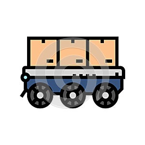 robot fleet autonomous delivery color icon vector illustration