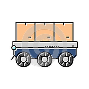 robot fleet autonomous delivery color icon vector illustration