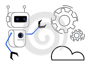 Robot with Gears Automation Technology and Cloud Computing