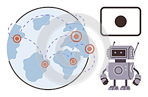 Robot and Global Connection Network Representing Advanced Technology and Artificial Intelligence