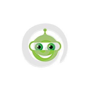 Robot green logo vector icon illustration