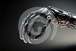 Robot hand flat background 3d render. generative AI
