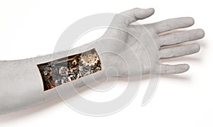 Robot hand inside human hand - Prosthesis concept