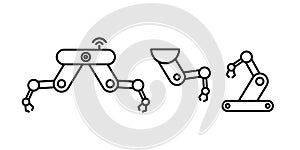 Robot hand machine simple flat style vector illustration