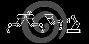 Robot hand machine simple flat style vector illustration