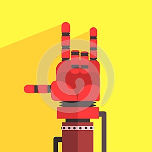 Robot Hand Making Sign Of Horns