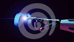 Robot hand with metaverse technology concept. 3d render