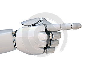 Robot hand pointing with index finger 3d rendering