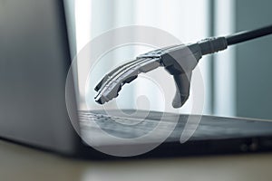 Robot hand.