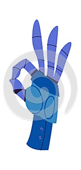 Robot hand showing okay gesture flat icon