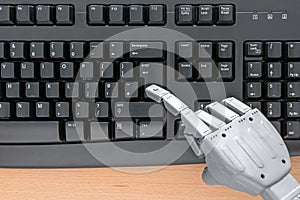 Robot hand using a keyboard