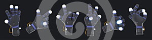 Robot hands 3d render, chatbot or cyborg gestures