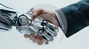 The Robot Handshake Concept. AI generated