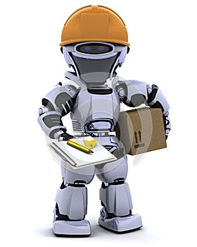 Robot in hardhat with clipboard photo