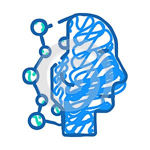 robot head artificial intelligence icon doodle illustration