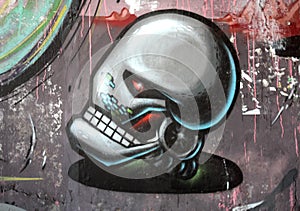 Robot head graffiti