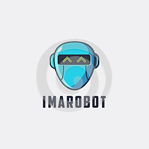 Robot head logo icon vector template