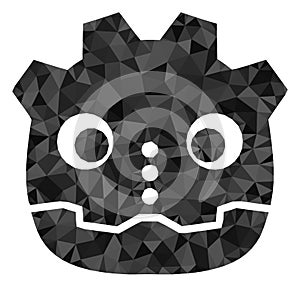 Robot Head Polygonal Lowpoly Flat Icon