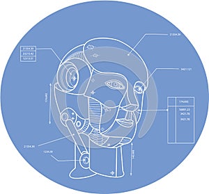 Robot Head Technical Drawing