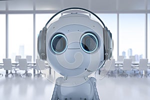 Robot with headset