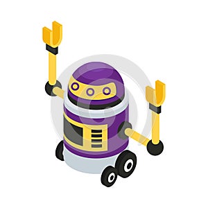 Robot Helper Isometric Composition