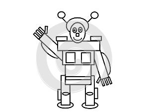 Robot high quality coloring page