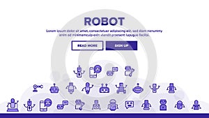 Robot High Technology Landing Header Vector