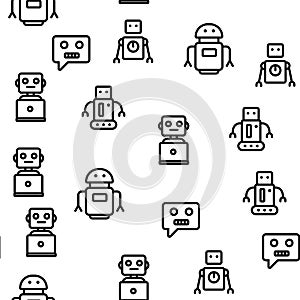 Robot High Technology Vector Seamless Pattern