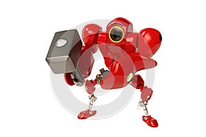 A robot holding a hammer photo