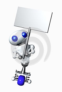 Robot Holding A Sign