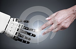 Robot human hand connection