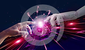 Robot and human hand connection technology and new era of innovation on modern virtual interface, Technology and science