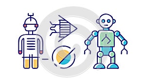 Robot human interface, for advanced interaction, vector design Generative AI