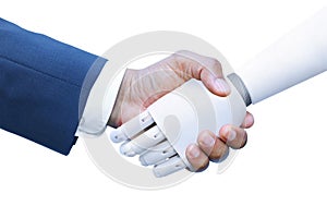 Robot and Human shaking hands