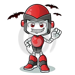 Robot humanoid dracula vector cartoon illustration