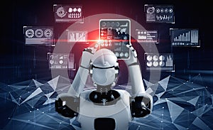 Robot humanoid using tablet computer for big data analytic
