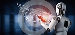Robot humanoid using tablet computer for big data analytic