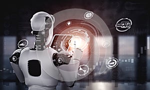 Robot humanoid using tablet computer for global network connection