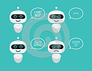 Robot icon. Chat Bot sign for support service concept. Chatbot character flat style