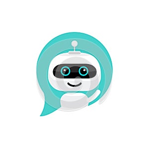 Robot icon. Chat Bot sign for support service concept. Chatbot character flat style