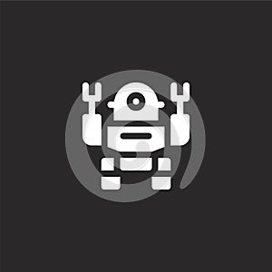 robot icon. Filled robot icon for website design and mobile, app development. robot icon from filled artificial intelligence