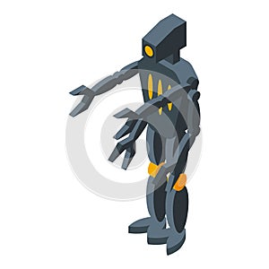 Robot icon isometric vector. Space alien