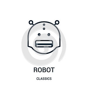 robot icon vector from classics collection. Thin line robot outline icon vector illustration. Linear symbol