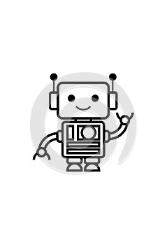 Robot icon vector illustration isolated in white background photo