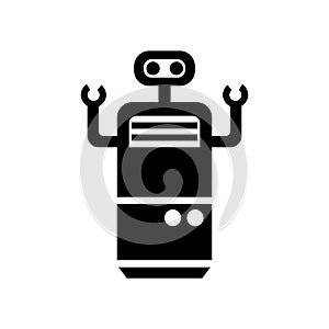 Robot icon vector isolated on white background, logo concept of